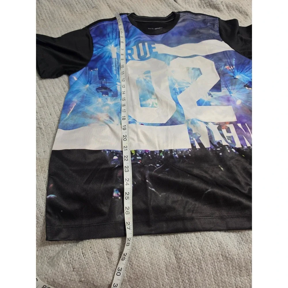 True Religion Mens Concert Sublimation Graphic Tee Jet Black XL MC353TS59